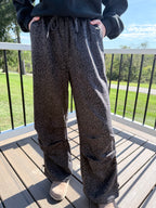 Black & Grey Leopard Sweatpants