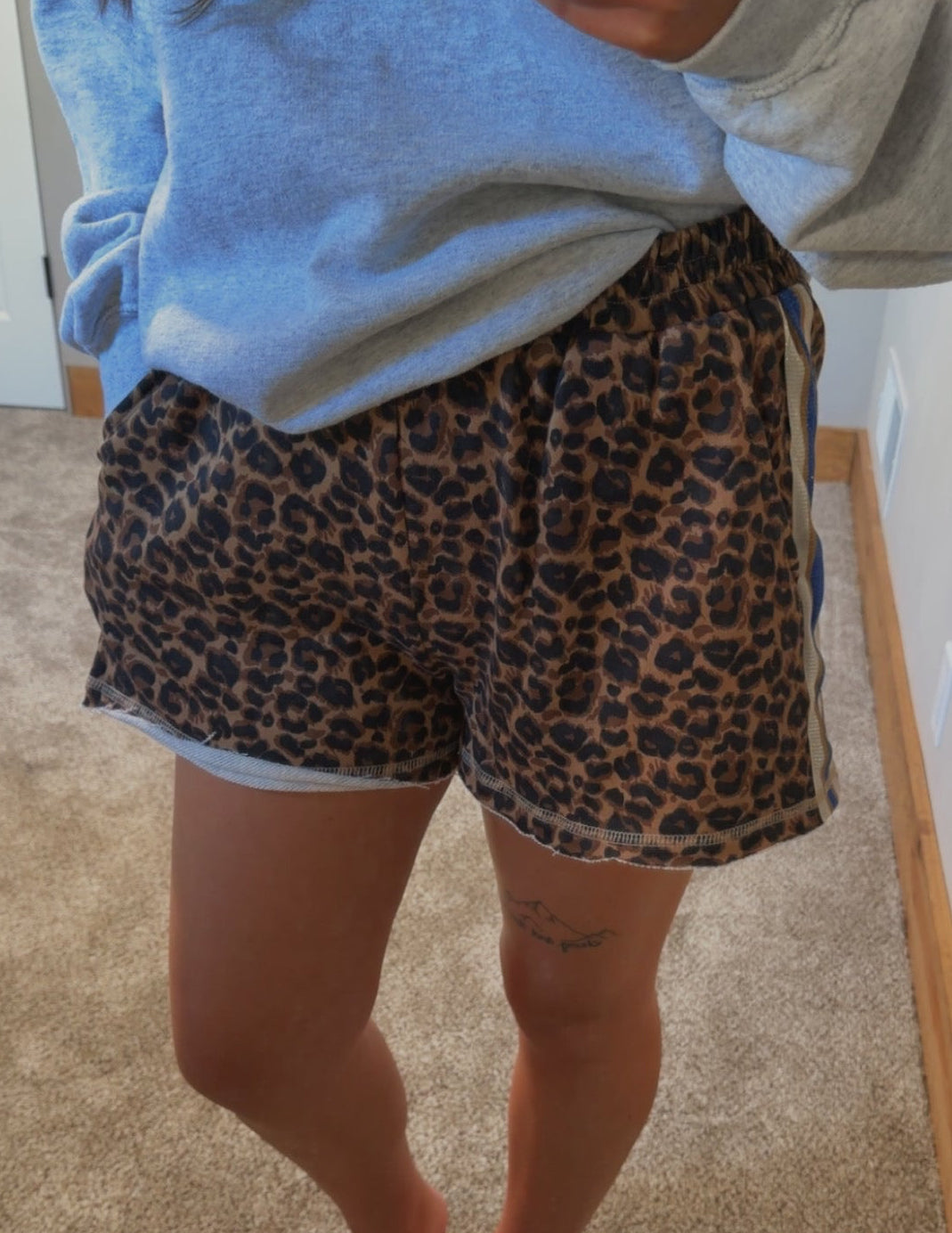 Trimmed Leopard Shorts