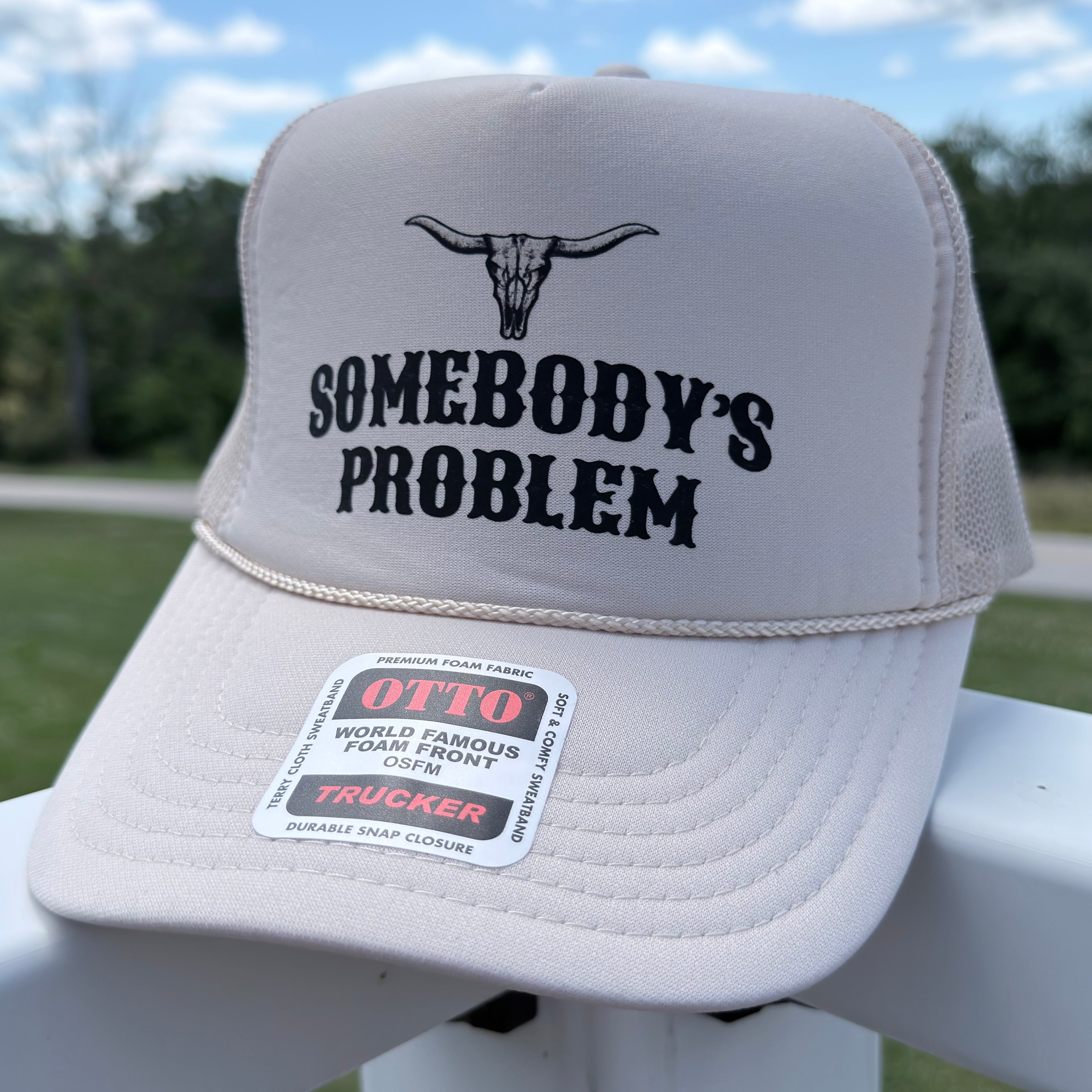 Somebodys Problem Khaki Trucker Hat