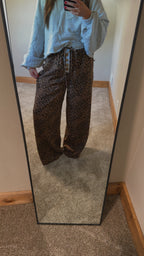 Leopard Print Wide-leg Pants