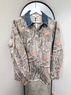 Denim Collar Camo Shacket