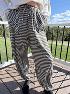 Black Gingham Jogger Pants