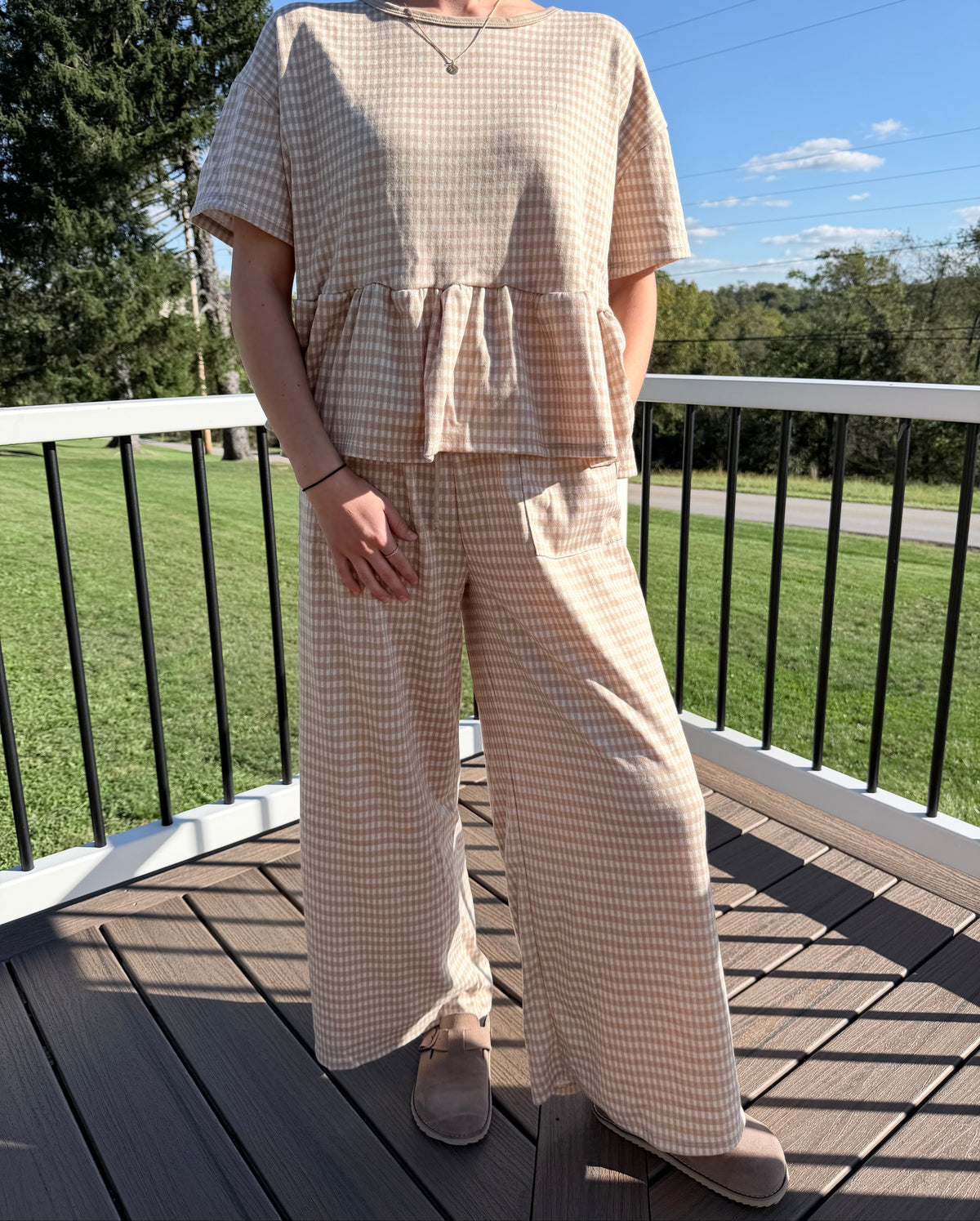 Simple Moments Gingham Pant Set