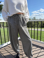 Black Gingham Jogger Pants
