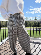 Black Gingham Jogger Pants