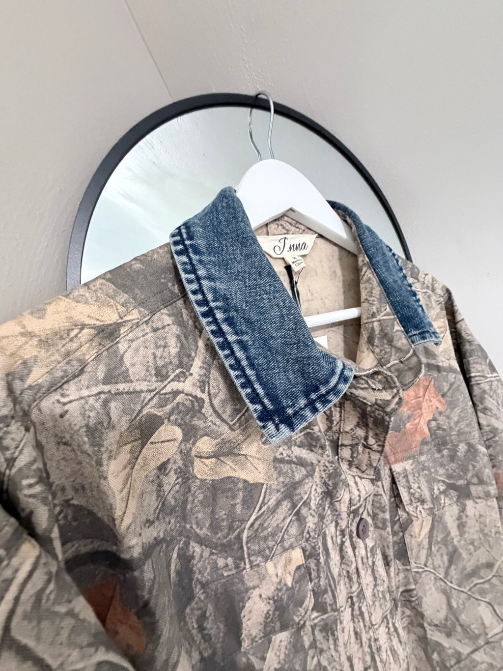 Denim Collar Camo Shacket