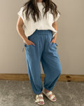 Smocked Waist Casual Jogger Pants