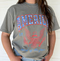 America Land Of The Free Gray Graphic Tee
