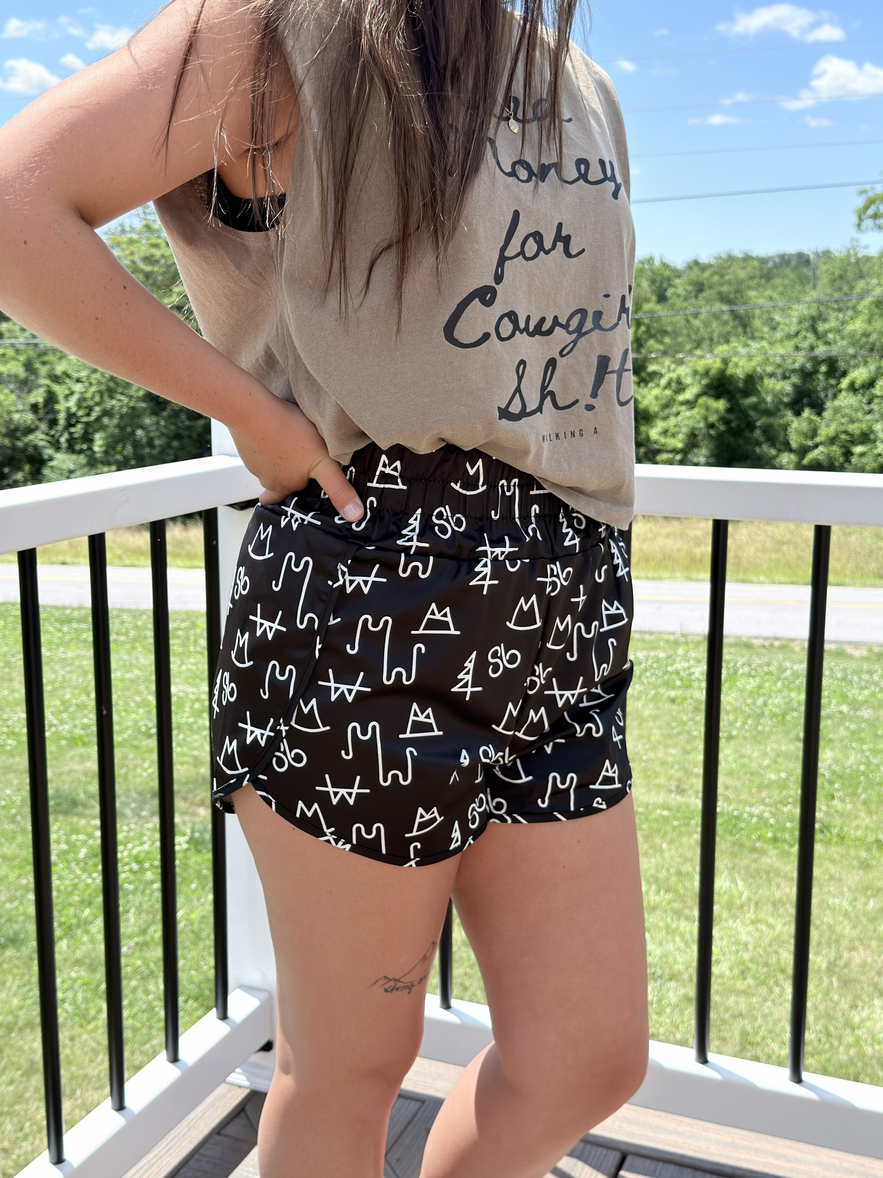 Black Brand Running Shorts